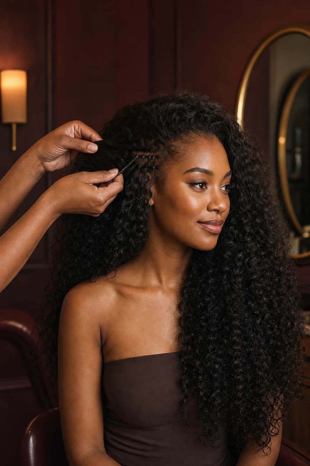 Long voluminous textured extensions