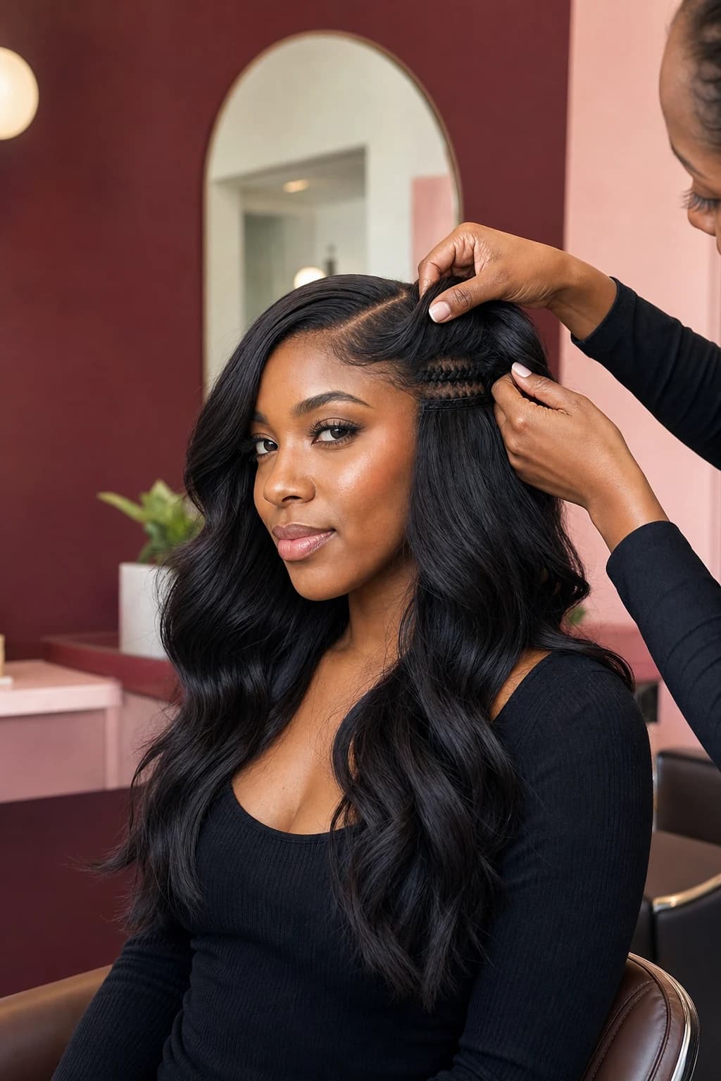 Sew-In Hair Extensions styled at Katty Hair Studio